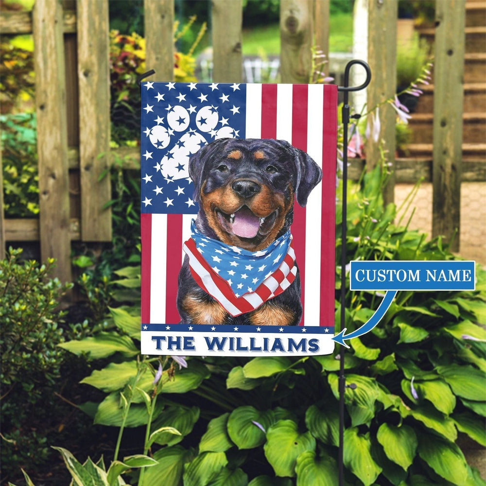 Personalized Dog Flags, Rottweiler Garden Flag, Gift For Dog Lovers, Garden Flags Dogs, Dog House Flags