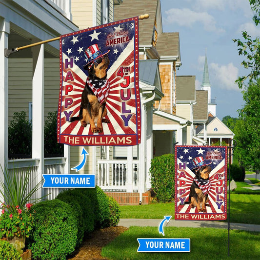 Personalized Dog Flags, Rottweiler God Bless America, 4th Of July Flag, Garden Flags Dogs, Dog House Flags