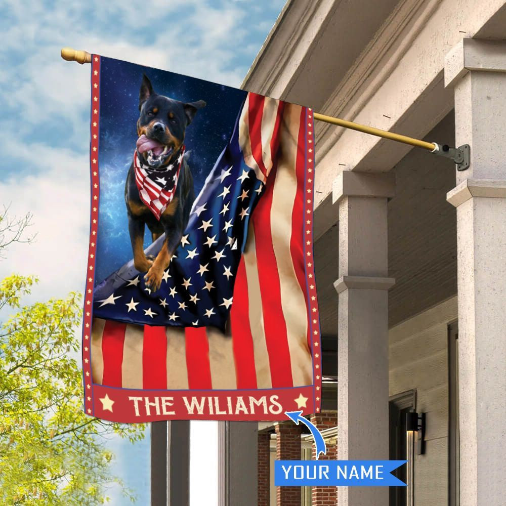 Personalized Dog Flags, Rottweiler House Flag, Garden Flags Dogs, Dog House Flags