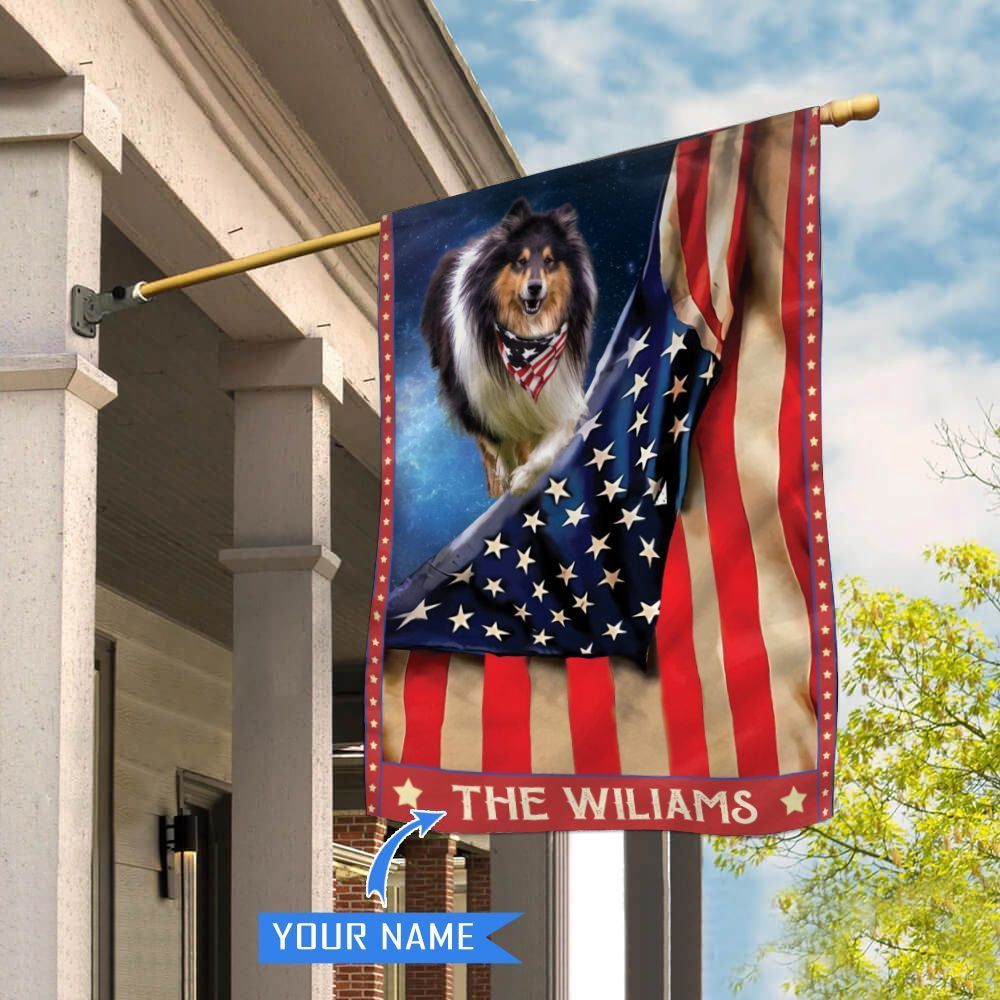 Personalized Dog Flags, Rough Collie House Flag, Garden Flags Dogs, Dog House Flags