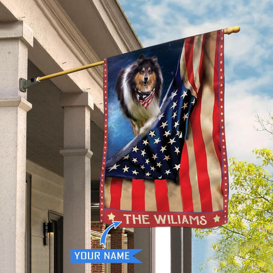Personalized Dog Flags, Rough Collie House Flag, Garden Flags Dogs, Dog House Flags