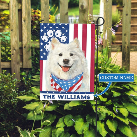 Personalized Dog Flags, Samoyed Garden Flag, Garden Flags Dogs, Dog House Flags
