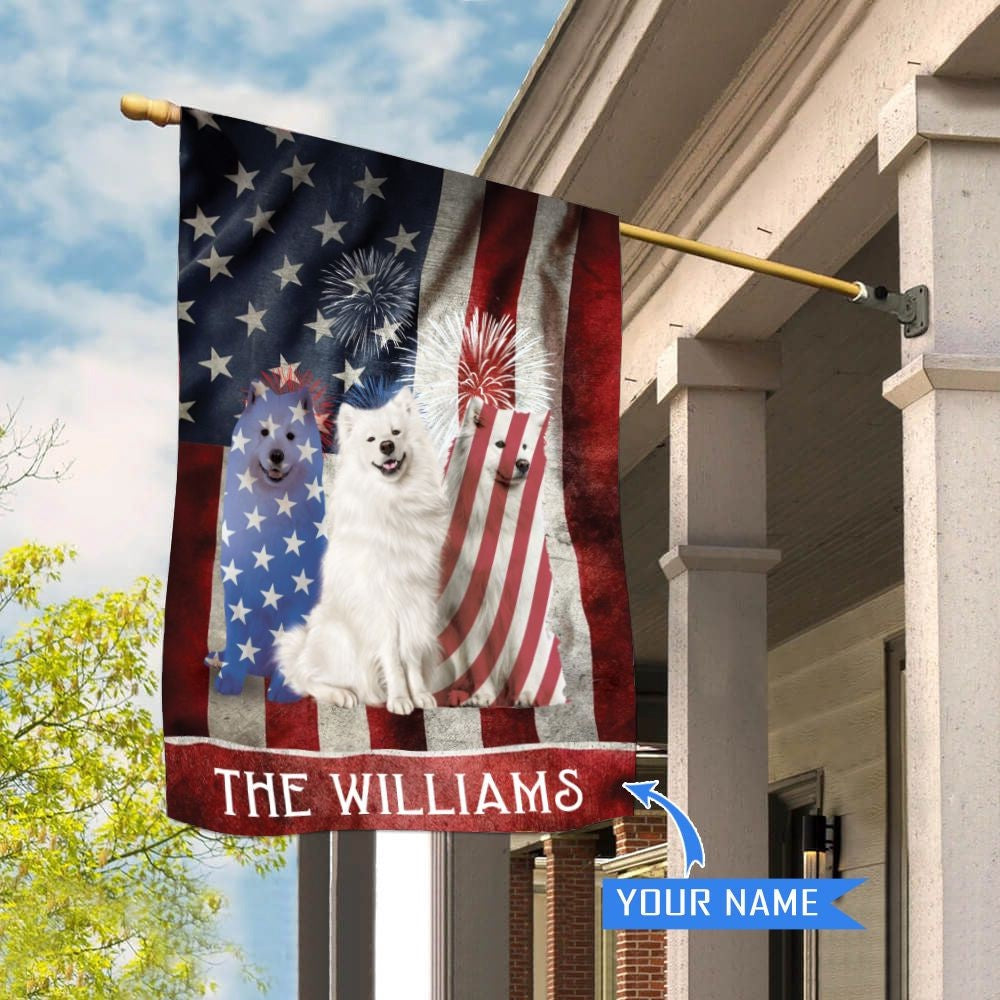 Personalized Dog Flags, Samoyed House Flag, Dog American Flag, Garden Flags Dogs, Dog House Flags