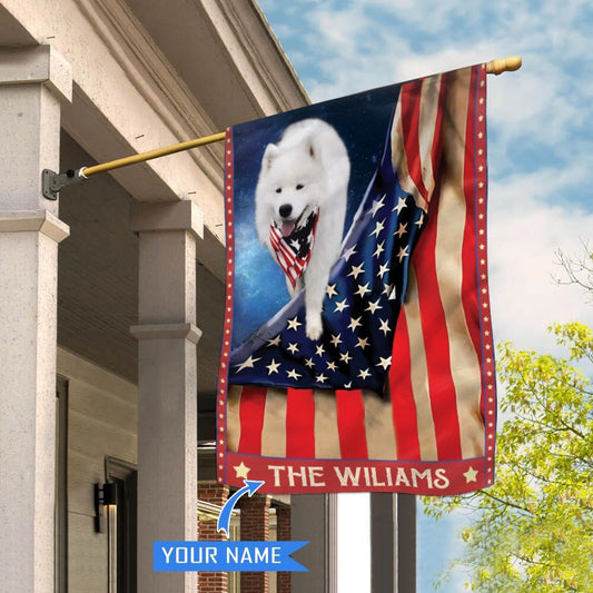 Personalized Dog Flags, Samoyed House Flag, Garden Flags Dogs, Dog House Flags