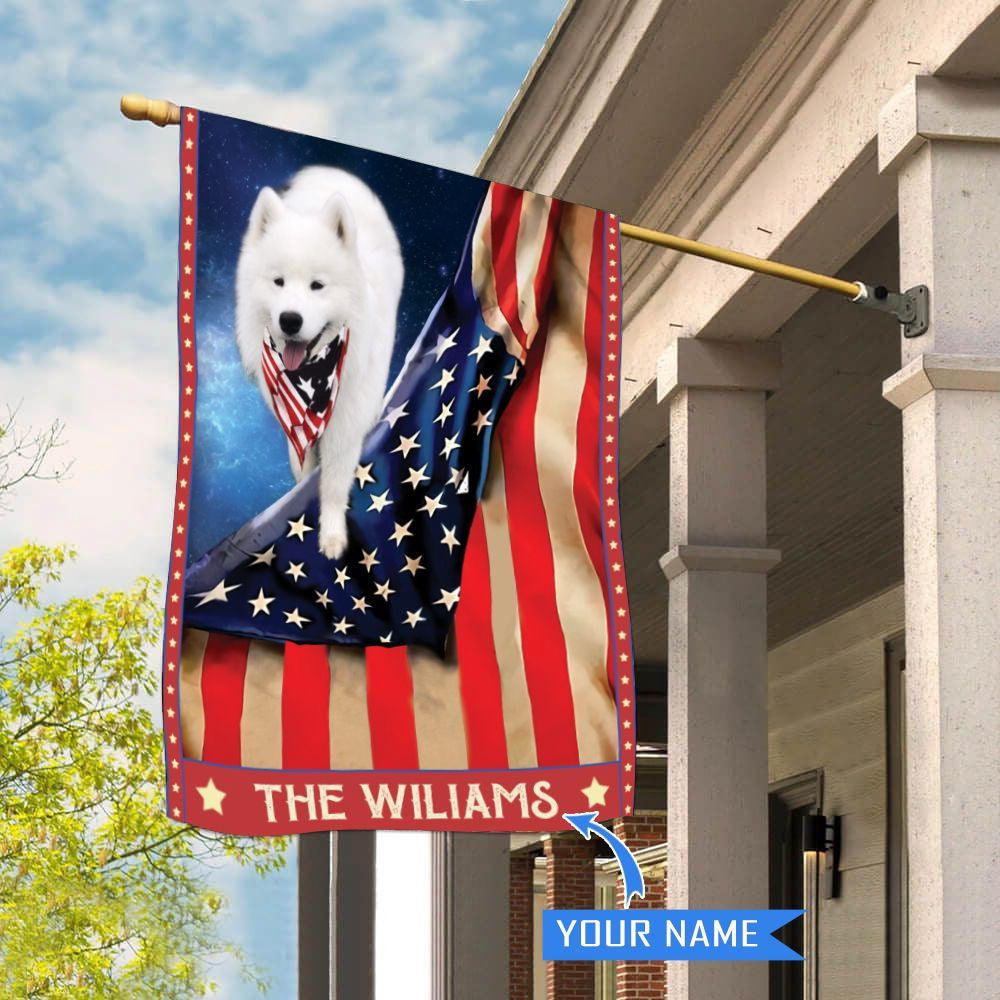 Personalized Dog Flags, Samoyed House Flag, Garden Flags Dogs, Dog House Flags