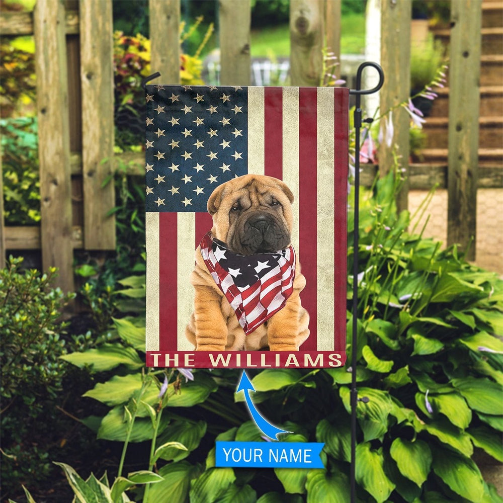 Personalized Dog Flags, Shar Pei Garden Flag, American Flag Dog, Garden Flags Dogs, Dog House Flags