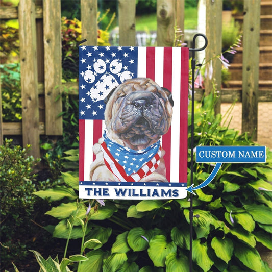 Personalized Dog Flags, Shar Pei Garden Flag, Garden Flags Dogs, Dog House Flags