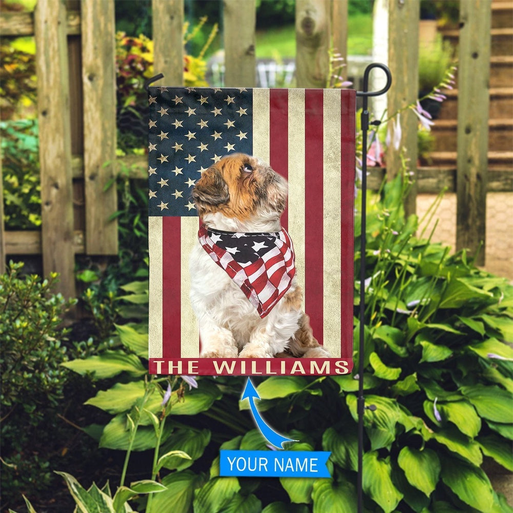 Personalized Dog Flags, Shih Tzu Garden Flag, American Flag Dog, Garden Flags Dogs, Dog House Flags