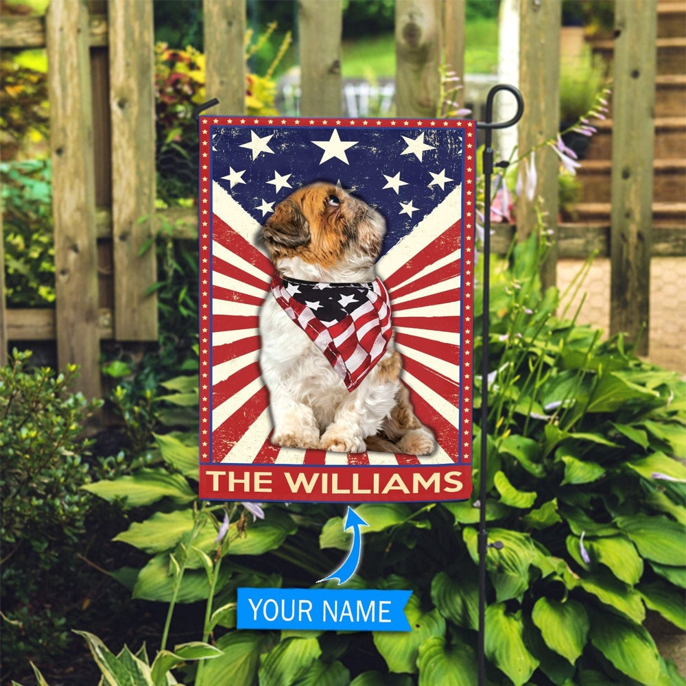 Personalized Dog Flags, Shih Tzu Garden Flag, Dog With Flag, Garden Flags Dogs, Dog House Flags