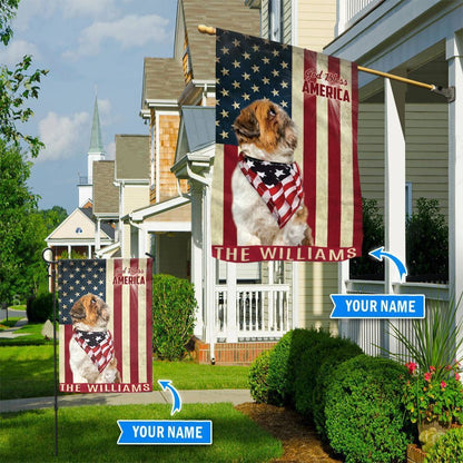 Personalized Dog Flags, Shih Tzu God Bless America Flag, Garden Flags Dogs, Dog House Flags