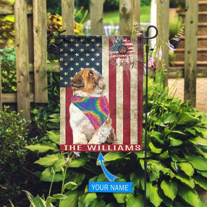 Personalized Dog Flags, Shih Tzu Hippie House Flag, Garden Flags Dogs, Dog House Flags
