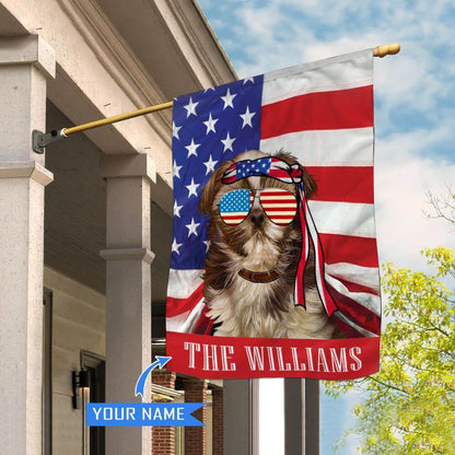 Personalized Dog Flags, Shih Tzu House Flag, American Flag Dog, Garden Flags Dogs, Dog House Flags