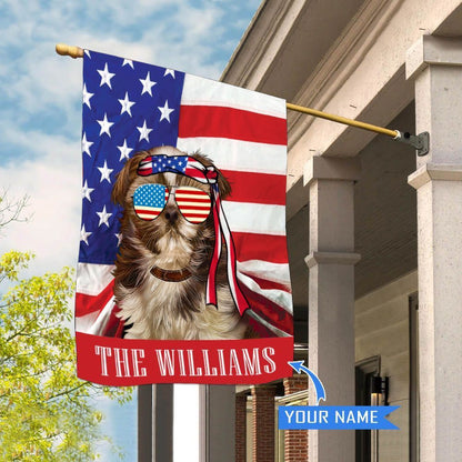 Personalized Dog Flags, Shih Tzu House Flag, American Flag Dog, Garden Flags Dogs, Dog House Flags