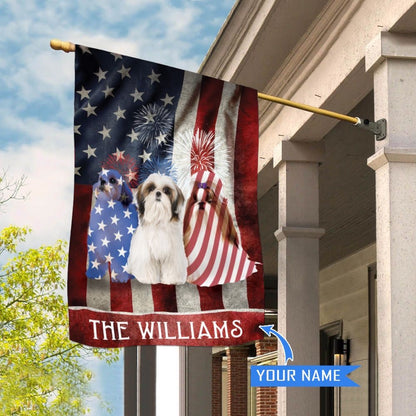 Personalized Dog Flags, Shih Tzu House Flag, Dog American Flag, Garden Flags Dogs, Dog House Flags