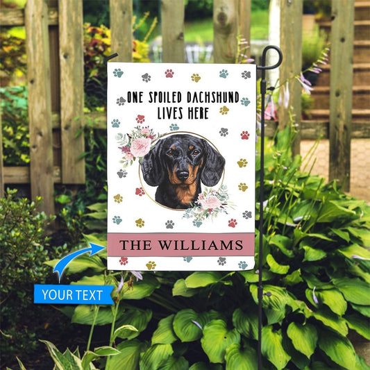 Personalized Dog Flags, Spoiled Dachshund Lives Here Flag, Garden Flags Dogs, Dog House Flags