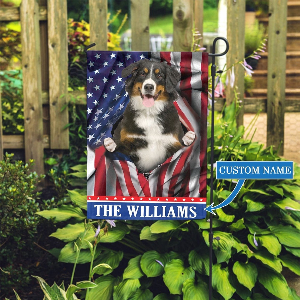 Personalized Dog Flags, Usa Bernese Mountain Dog Garden Flag, Garden Flags Dogs, Dog House Flags
