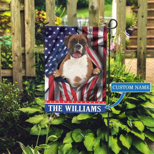 Personalized Dog Flags, Usa Boxer Dog Garden Flag, Garden Flags Dogs, Dog House Flags