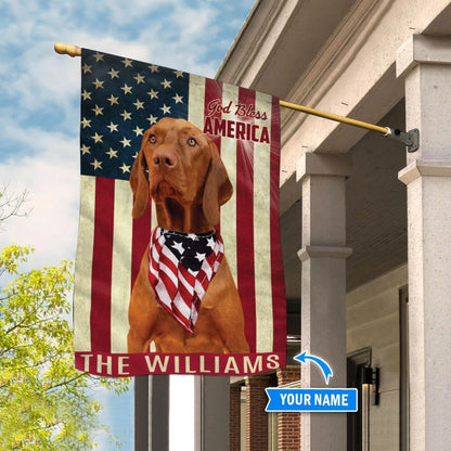 Personalized Dog Flags, Vizsla God Bless America Flag, Garden Flags Dogs, Dog House Flags
