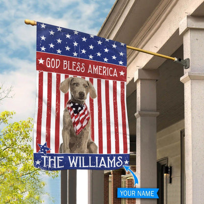 Personalized Dog Flags, Weimaraner God Bless America Flag, Dog American Flag, Garden Flags Dogs, Dog House Flags