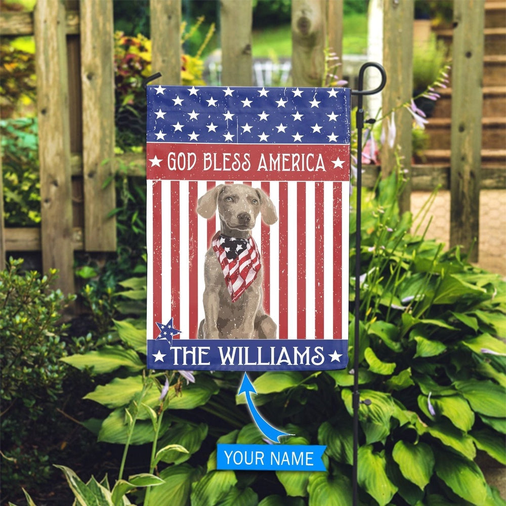 Personalized Dog Flags, Weimaraner God Bless America Flag, Dog American Flag, Garden Flags Dogs, Dog House Flags