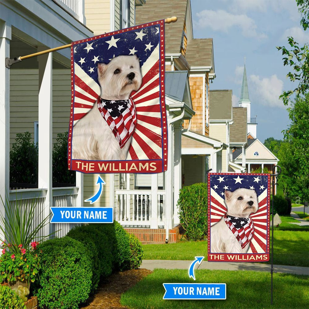 Personalized Dog Flags, West Highland White Terrier Flag, American Flag Dog, Garden Flags Dogs, Dog House Flags