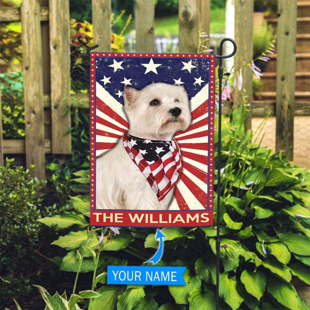Personalized Dog Flags, West Highland White Terrier Flag, American Flag Dog, Garden Flags Dogs, Dog House Flags