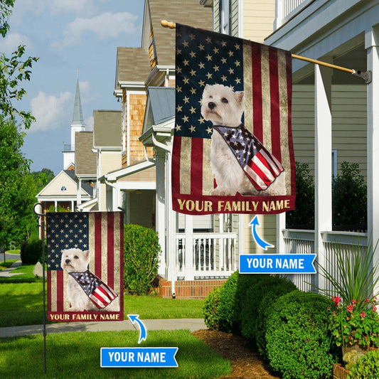 Personalized Dog Flags, West Highland White Terrier Flag, Dog American Flag, Garden Flags Dogs, Dog House Flags