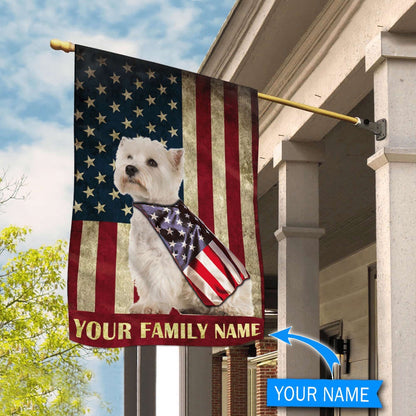 Personalized Dog Flags, West Highland White Terrier Flag, Dog American Flag, Garden Flags Dogs, Dog House Flags