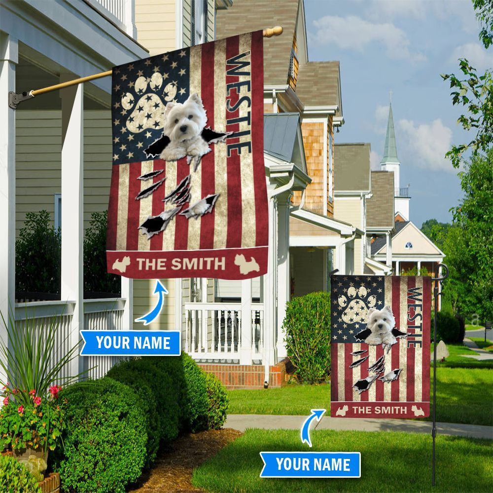 Personalized Dog Flags, West Highland White Terrier Flag, Gift For Dog Lovers, Garden Flags Dogs, Dog House Flags