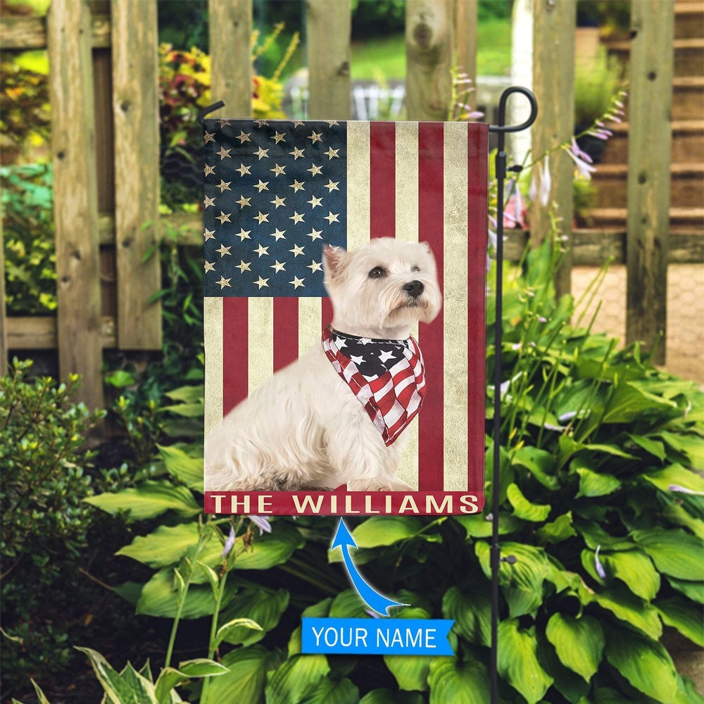 Personalized Dog Flags, West Highland White Terrier Garden Flag, American Flag Dog, Garden Flags Dogs, Dog House Flags