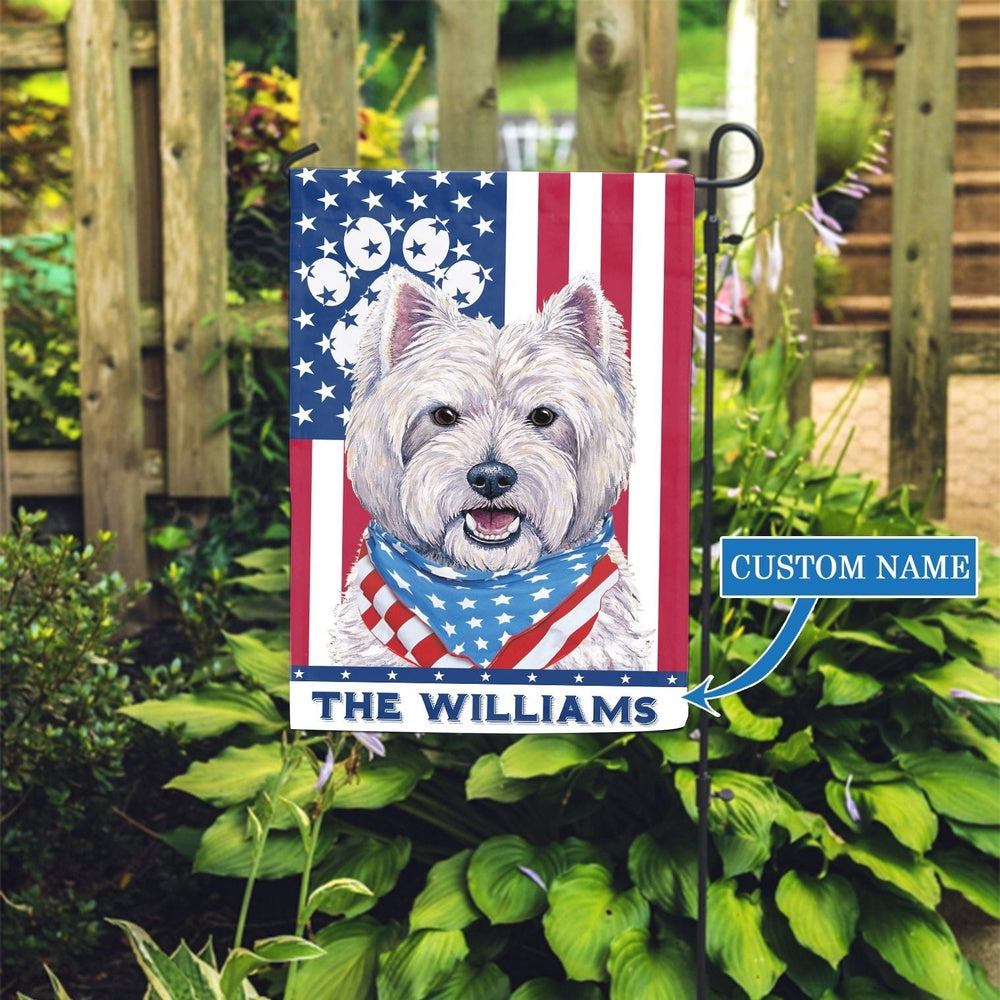 Personalized Dog Flags, West Highland White Terrier Garden Flag, Dog American Flag, Garden Flags Dogs, Dog House Flags