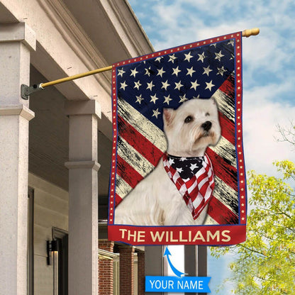 Personalized Dog Flags, West Highland White Terrier Garden Flag, Dog With Flag, Garden Flags Dogs, Dog House Flags