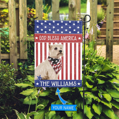 Personalized Dog Flags, West Highland White Terrier God Bless America Dog Garden Flags, Garden Flags Dogs, Dog House Flags