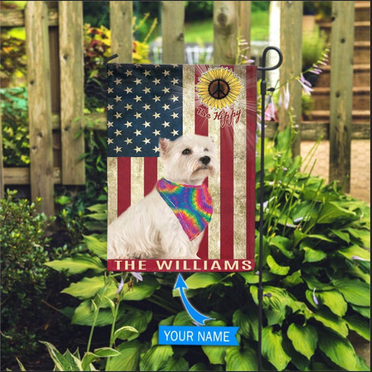Personalized Dog Flags, West Highland White Terrier Hippie Flag, Garden Flags Dogs, Dog House Flags