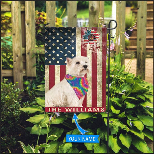 Personalized Dog Flags, West Highland White Terrier Hippie House Flag, Garden Flags Dogs, Dog House Flags
