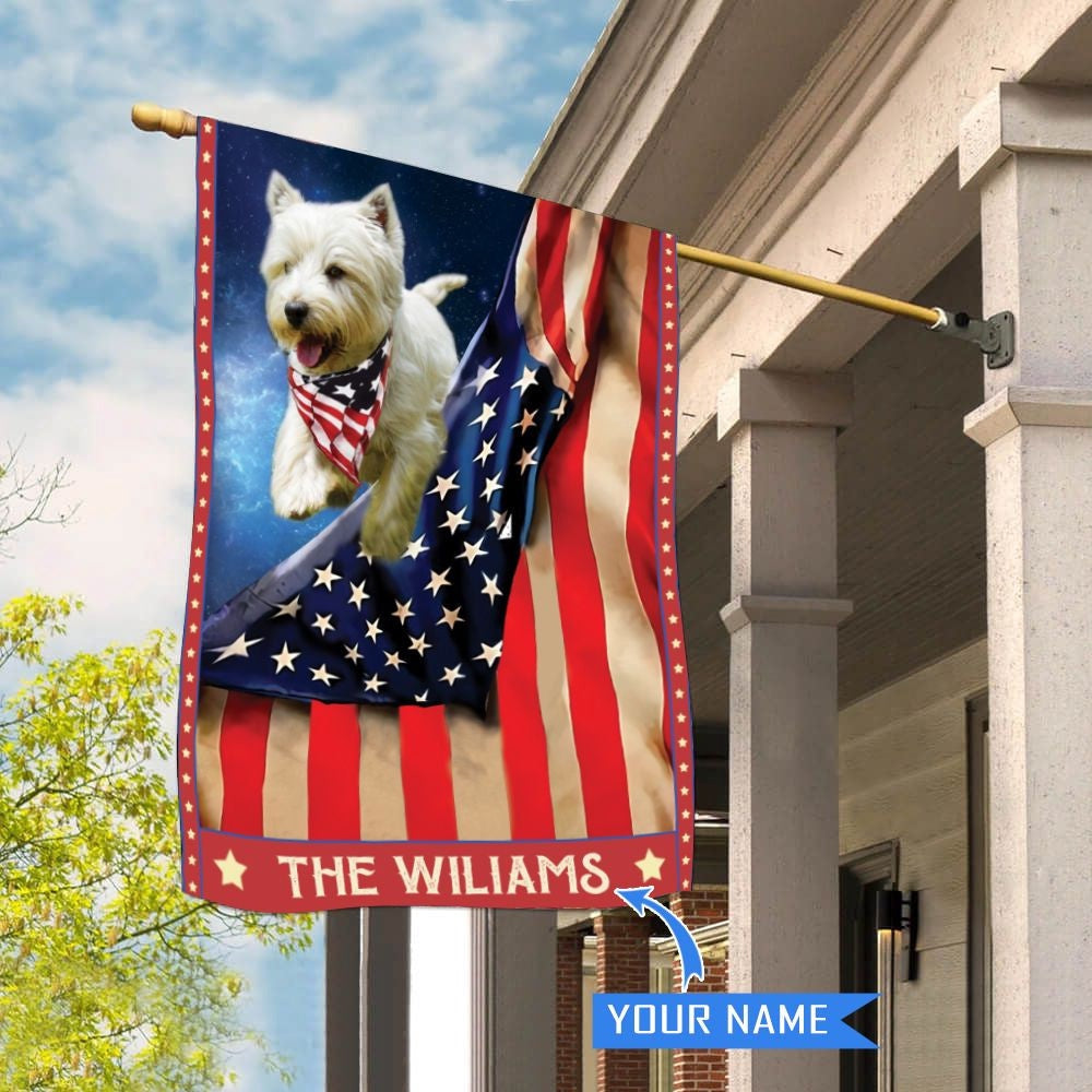 Personalized Dog Flags, West Highland White Terrier House Flag, Garden Flags Dogs, Dog House Flags