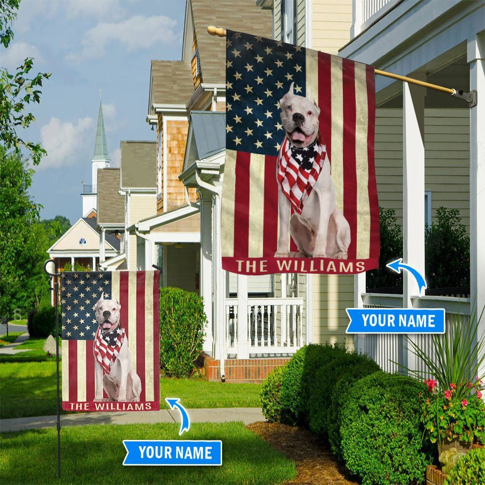 Personalized Dog Flags, White Boxer Flag, Garden Flags Dogs, Dog House Flags