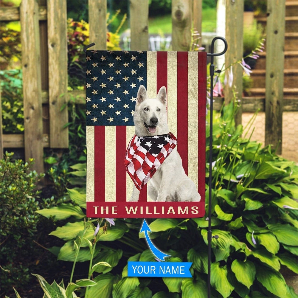 Personalized Dog Flags, White German Shepherd Flag, Garden Flags Dogs, Dog House Flags