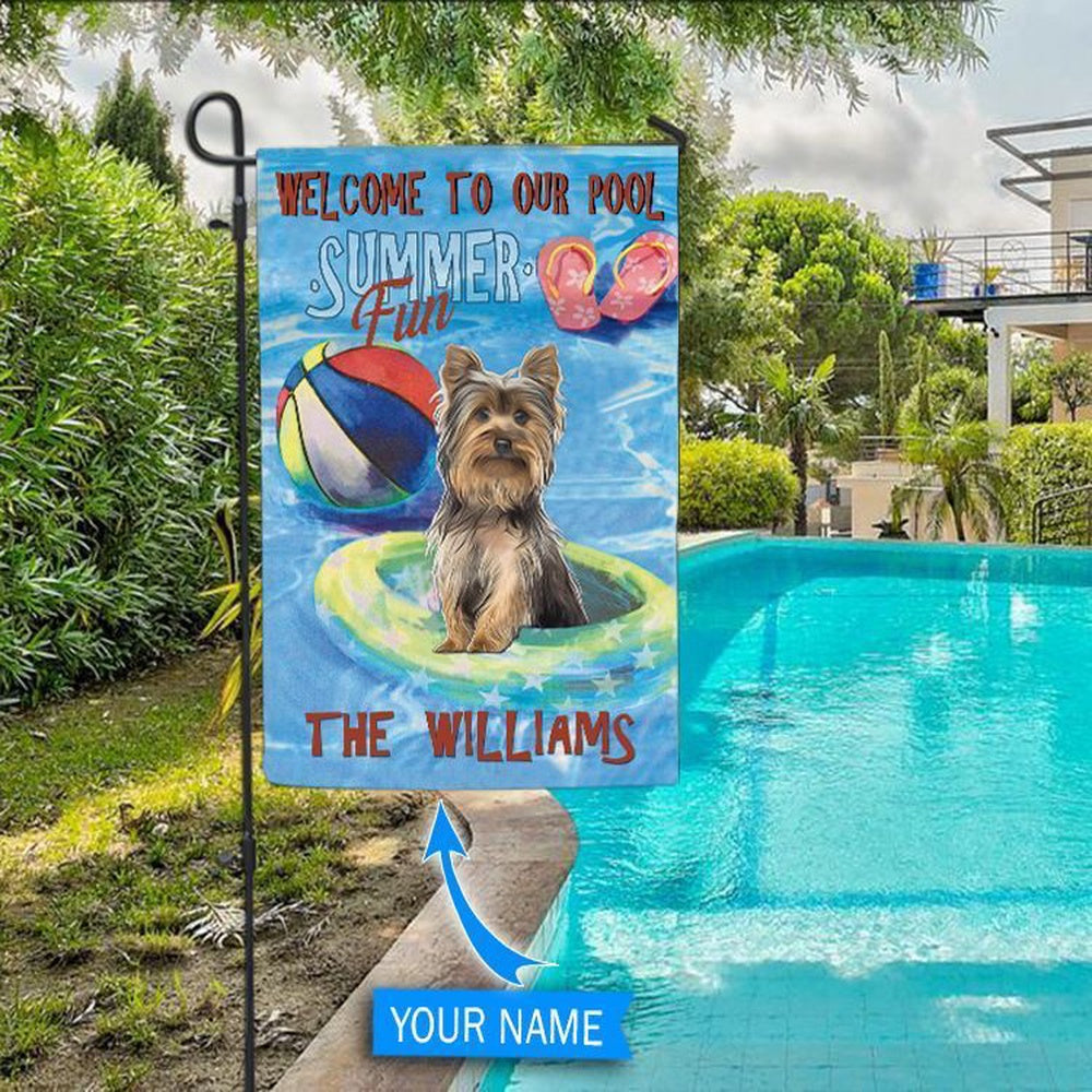 Personalized Dog Flags, Yorkshire Terrier  Flag For Pools, Garden Flags Dogs, Dog House Flags