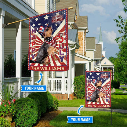 Personalized Dog Flags, Yorkshire Terrier God Bless America, 4th Of July Flag, Garden Flags Dogs, Dog House Flags