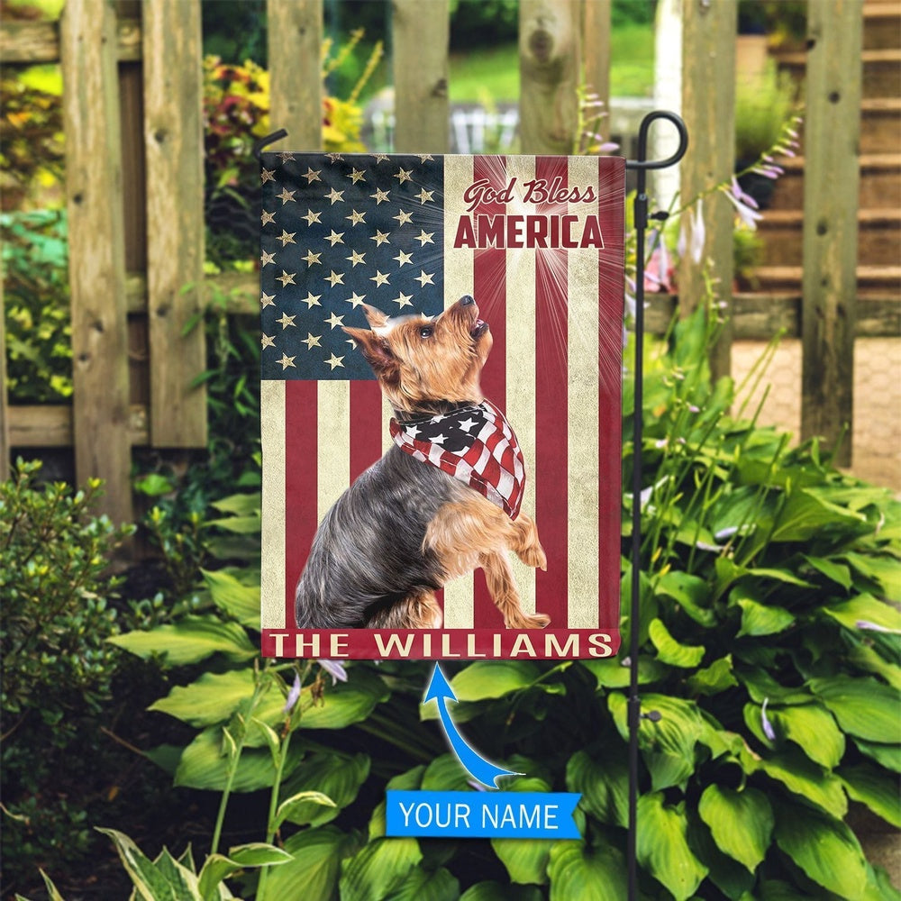 Personalized Dog Flags, Yorkshire Terrier God Bless Garden Flag, Garden Flags Dogs, Dog House Flags