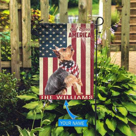 Personalized Dog Flags, Yorkshire Terrier God Bless Garden Flag, Garden Flags Dogs, Dog House Flags