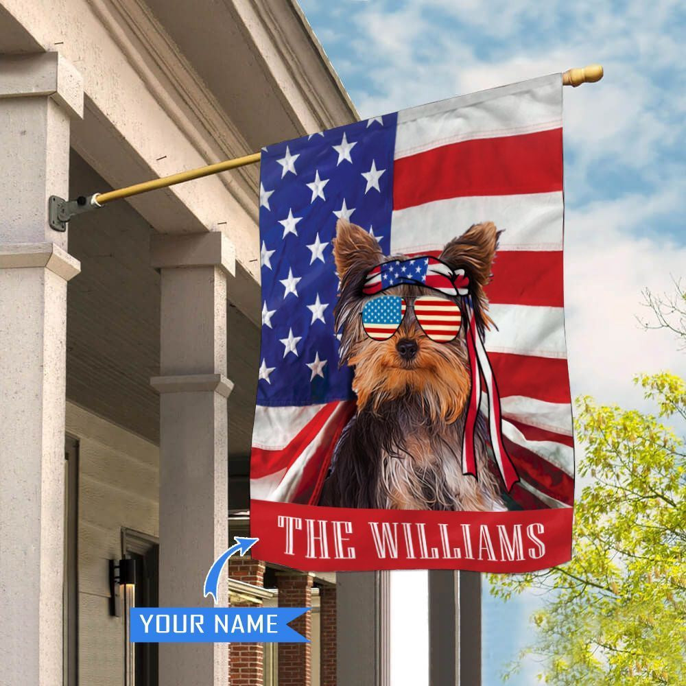 Personalized Dog Flags, Yorkshire Terrier House Flag, American Flag Dog, Garden Flags Dogs, Dog House Flags