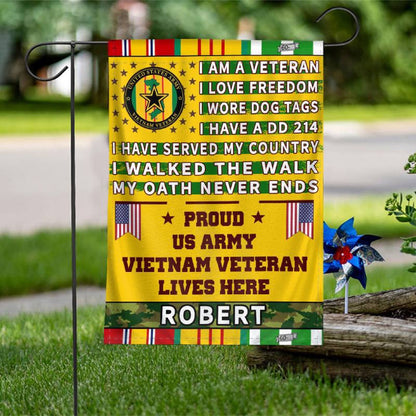 Personalized Flag For A Vietnam Veteran - I Am A Veteran