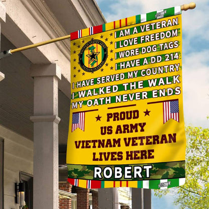 Personalized Flag For A Vietnam Veteran - I Am A Veteran