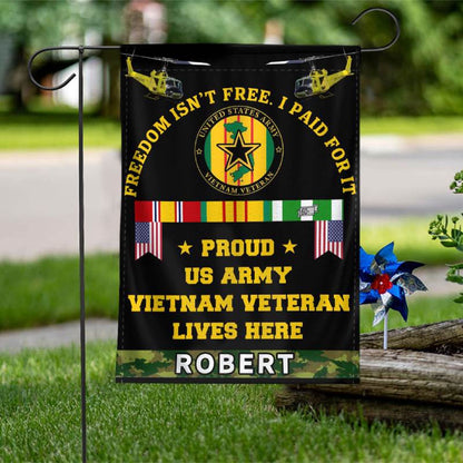Personalized Flag For A Vietnam Veteran - I Paid For Freedom