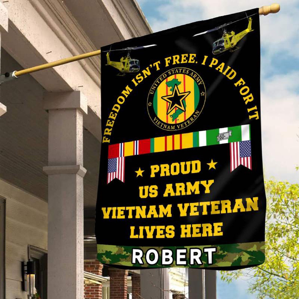 Personalized Flag For A Vietnam Veteran - I Paid For Freedom