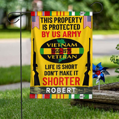 Personalized Flag For A Vietnam Veteran - Life Is Short