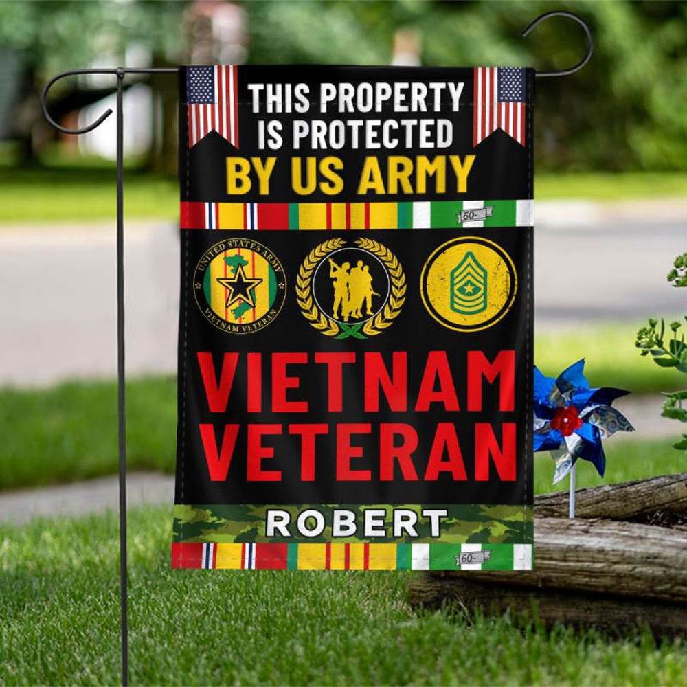 Personalized Flag For A Vietnam Veteran - This Property Is Protected