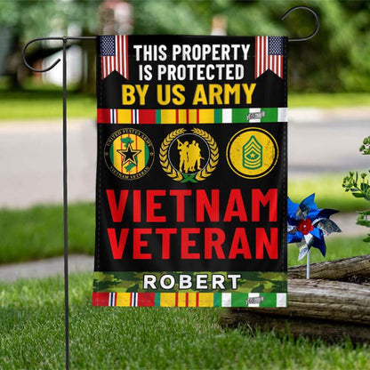 Personalized Flag For A Vietnam Veteran - This Property Is Protected